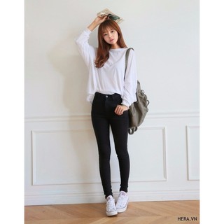 QUẦN DÀI JEAN NỮ MÀU ĐEN HUYỀN BÍ