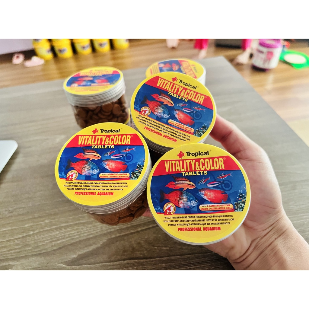 TROPICAL VITALITY COLOR TABLETS Thức ăn viên dán cho các dòng Cầu Vồng, Thủy sinh, Neon, Chuột, Sóc, diế
