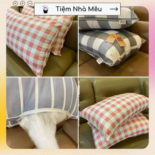 Ruột Gối Nằm Checker BB Bông Gòn Size 45x65cm Loại Siêu Mỏng Siêu Mềm Mại êm ái Thoải Mái Cao Cấp Nhập Khẩu