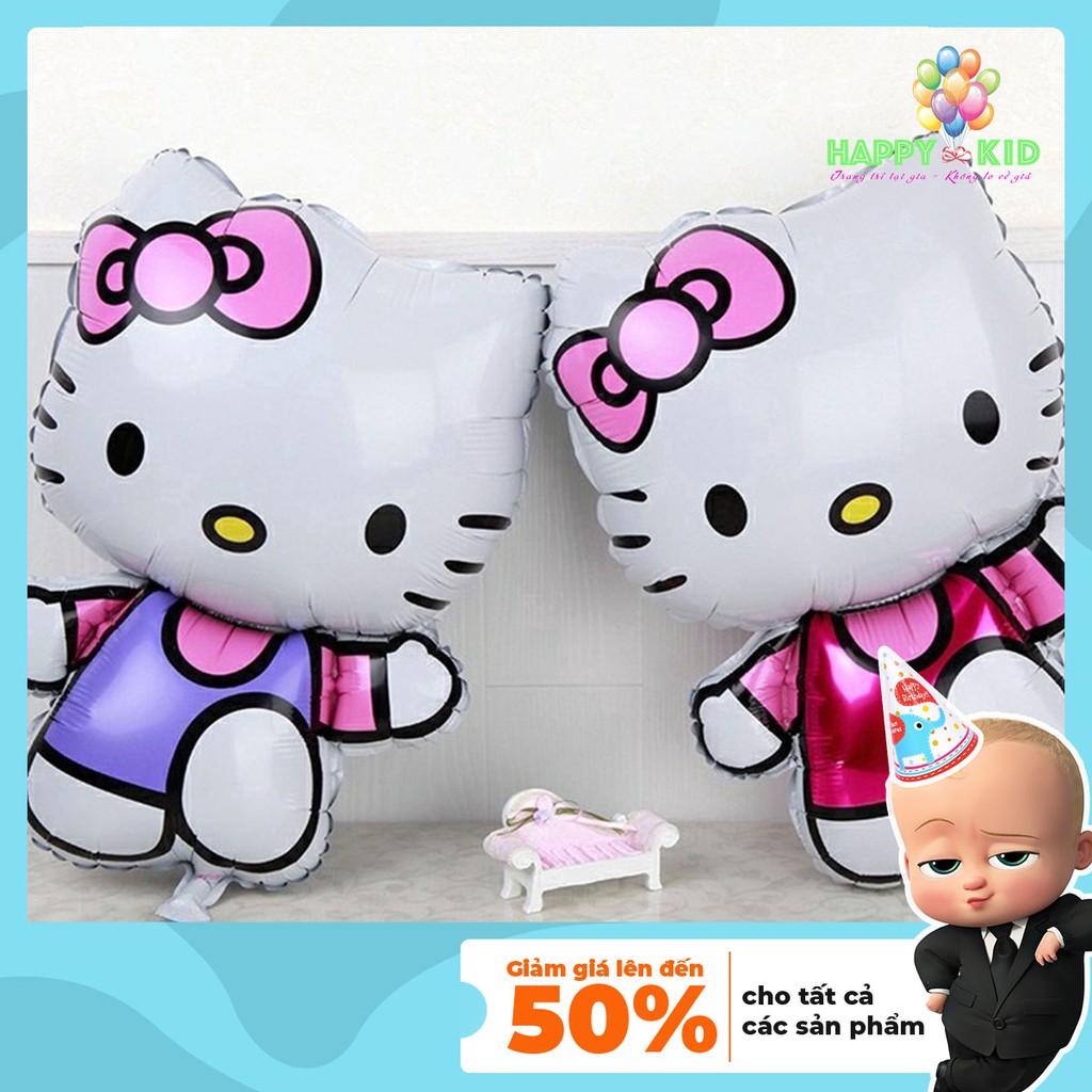 Bóng bay hình mèo Hello Kitty trang trí sinh nhật, đầy tháng, thôi nôi