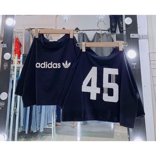 Áo croptop số 45 hai mặt TT12