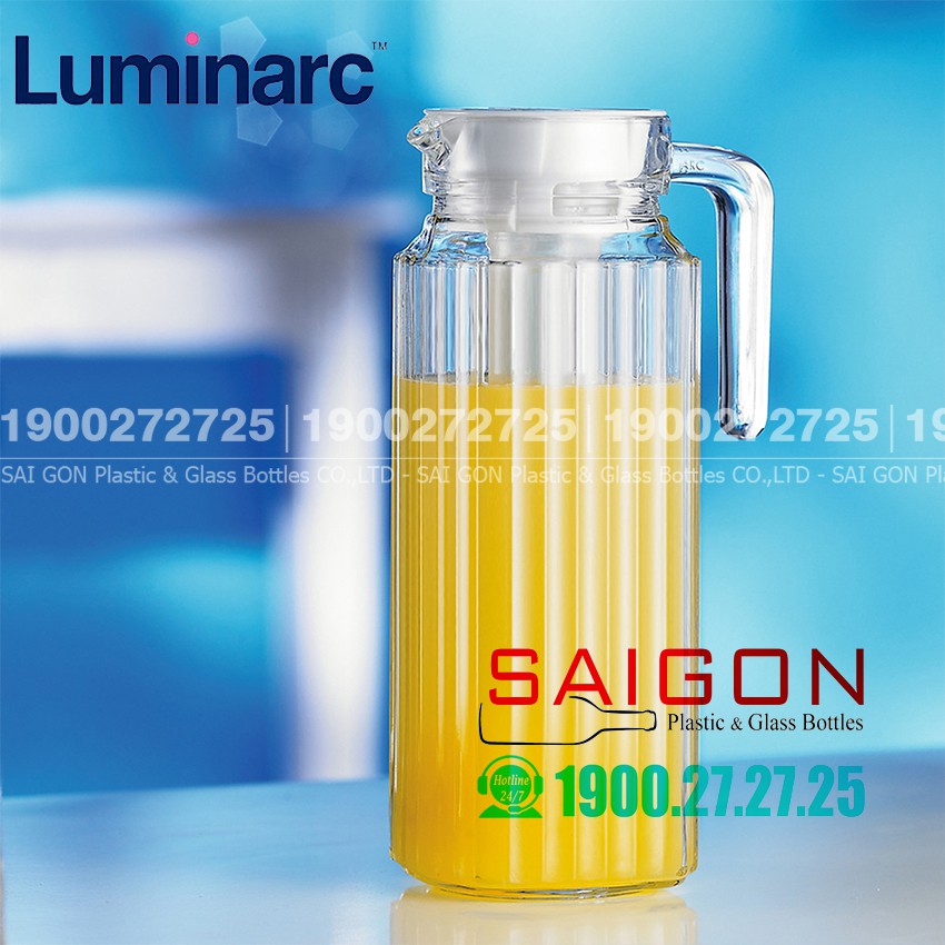 Bình Nước Thủy Tinh Luminarc Quadro 1300ml | Luminarc L9918 , Thủy Tinh Cao Cấp