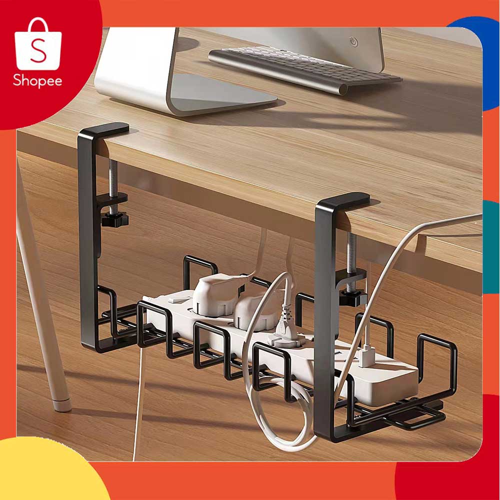 Khay Đựng Sắp Xếp Dây Cáp Gắn Dưới Bàn Làm Việc Kích Thước 40Cm