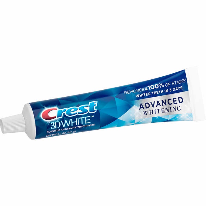 Tuýp kem đánh răng Crest 3D White Advanced Whitening 147g của Mỹ