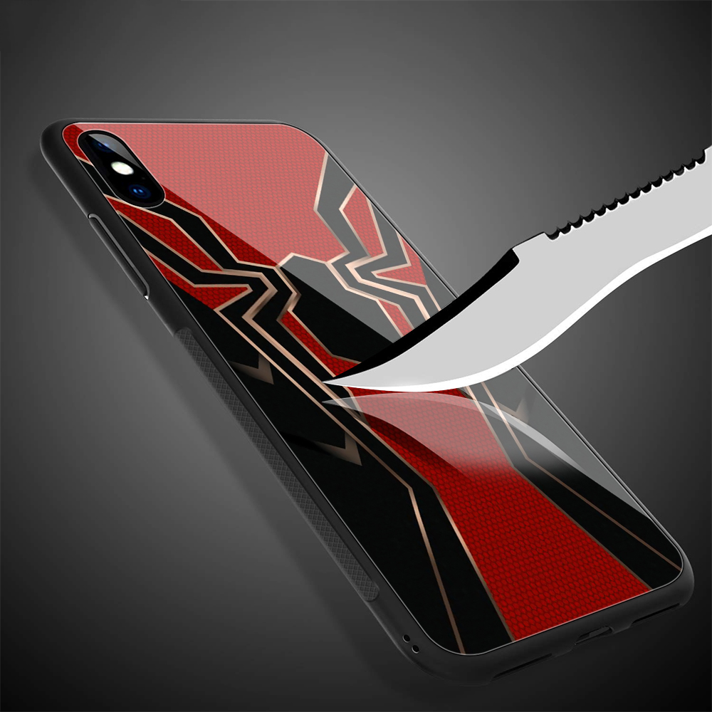 Ốp điện thoại kính in hình Marvel thích hợp cho iPhone XS Max XR X 11 Pro 7 8 6 6S Plus
