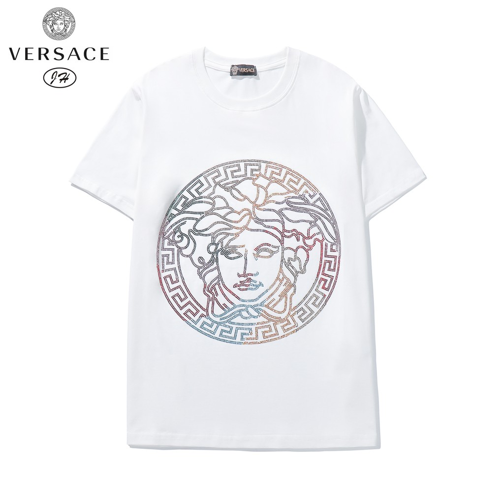 VERSACE Áo Thun Tay Ngắn Cổ Tròn Thời Trang Dành Cho Cặp Đôi Size S-2Xl