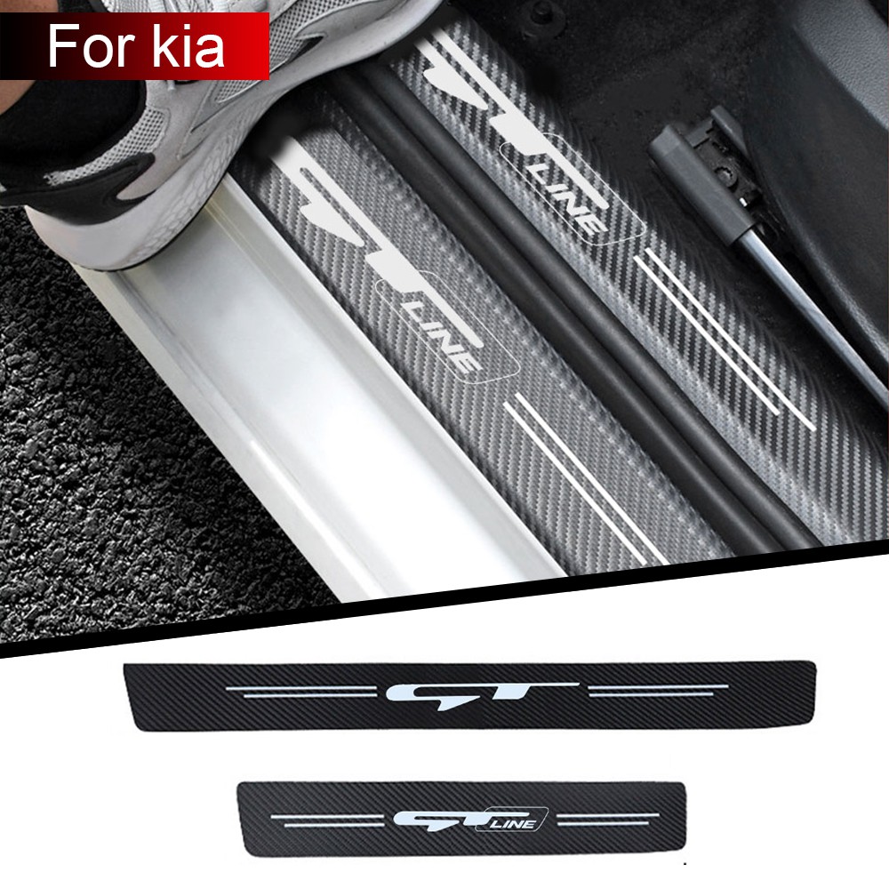 Set 4 miếng dán bảo vệ ngạch cửa xe hơi cho kia gt gtline Forte RIO STINGER Seltos K3 KX5 K4 K5