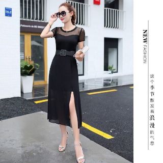 ĐẦM SUÔNG ĐEN PHỐI LƯỚI XẺ TÀ