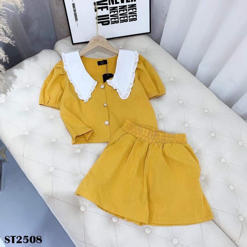 SET ĐŨI PHỐI CỔ TRẮNG BÈO CÚC HOA 2M(HỒNG/ VÀNG) | BigBuy360 - bigbuy360.vn