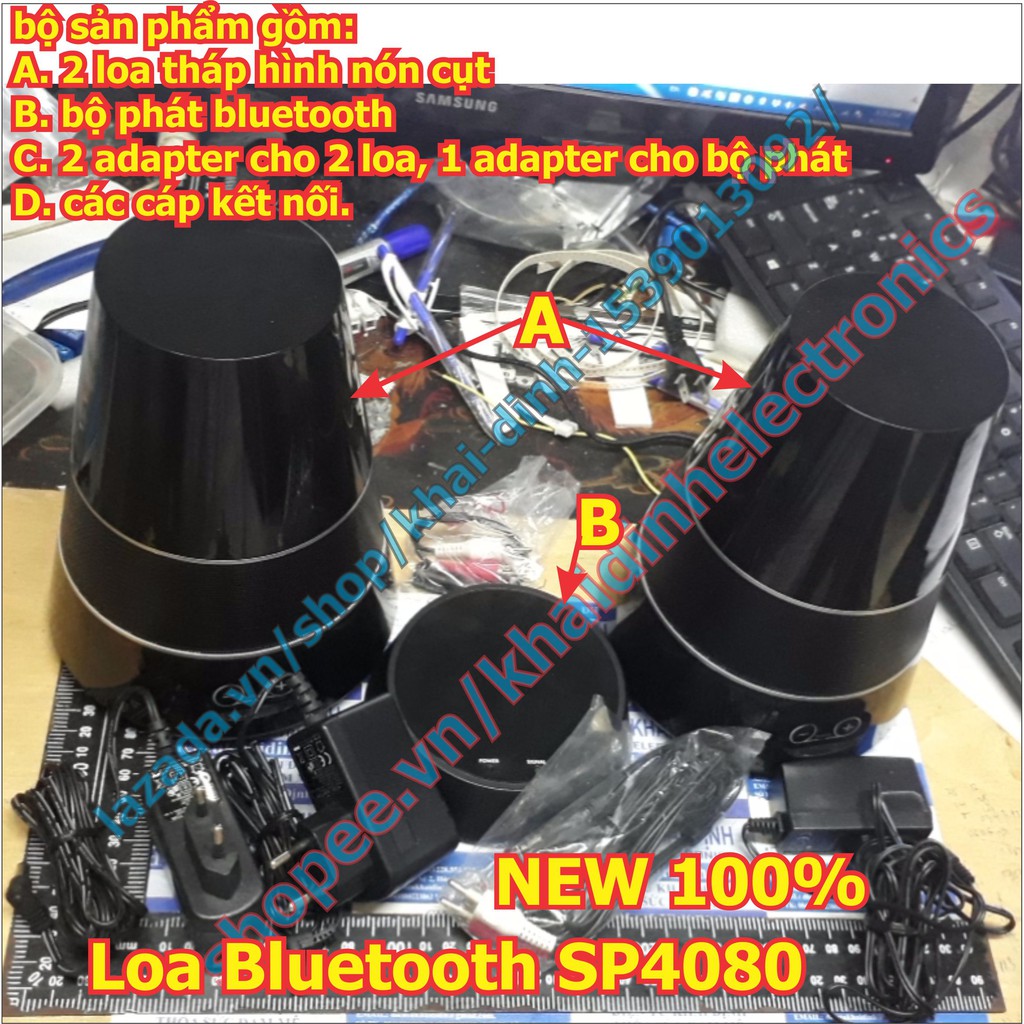 Loa bluetooth SP4080 dạng tháp tròn, khoảng cách xa lên đến 30m, 2.7kg kde5235