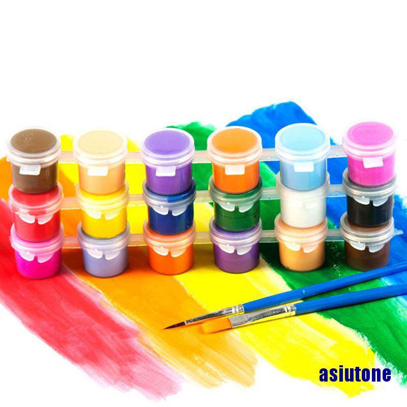 (asiutone)Acrylic Paint Set For Paint  Clothing Textile Fabric Hand Painted Wall Plaster