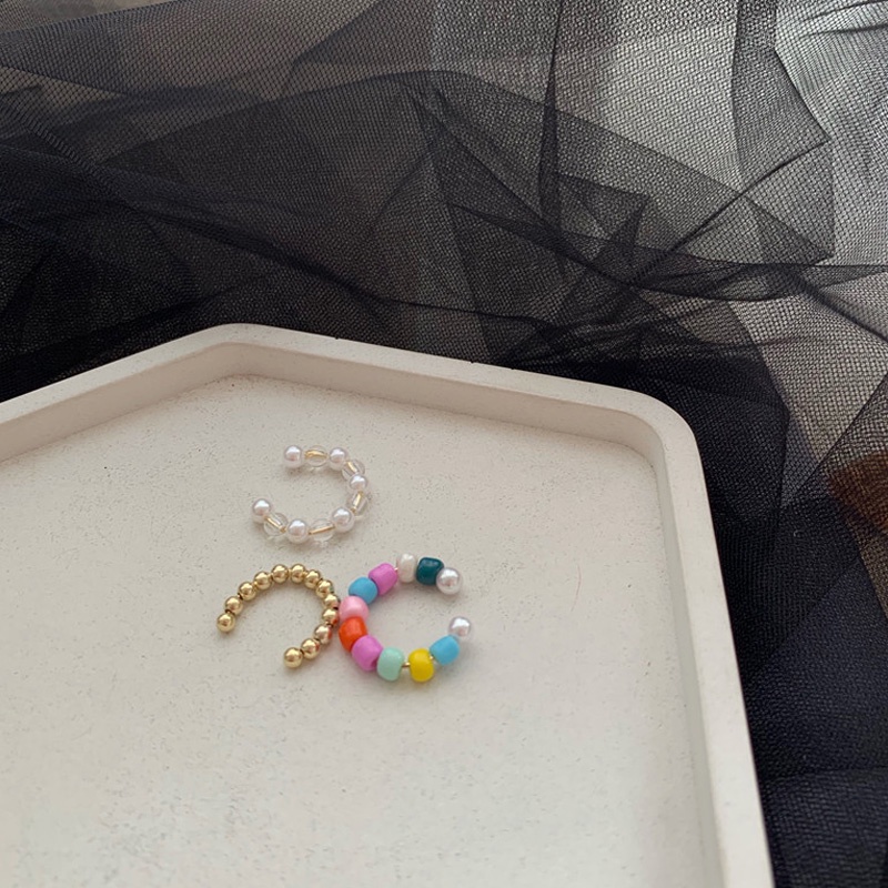 Set 3 khuyên vành tai nhiều màu sắc phong cách cổ điển thời trang cho nữ