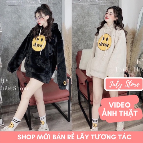 Áo Hoodie Drew Mặt Cười Chất Lông Mềm Dày Ấm Mềm Mịn Phong Cách Thời Trang Hàn Quốc | BigBuy360 - bigbuy360.vn