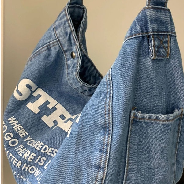 Túi Xách Đeo Chéo Vải Denim Thời Trang Hàn Quốc Hàng Mới 2022 Dành Cho Nữ