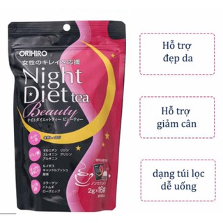 Trà giảm cân collagen đẹp da night diet tea orihiro 💥 giảm cân nhanh, an toàn 💥 trà giảm cân nhật bản night diet