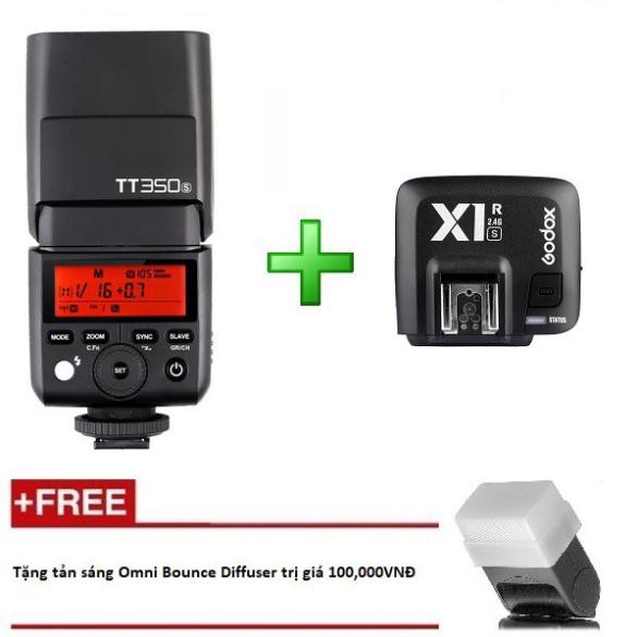 Đèn Flash Godox TT350 S Cho Sony  kèm Trigger Godox X1 tích hợp TTL, HSS 1/8000s - Tặng tản sáng Omni bouce
