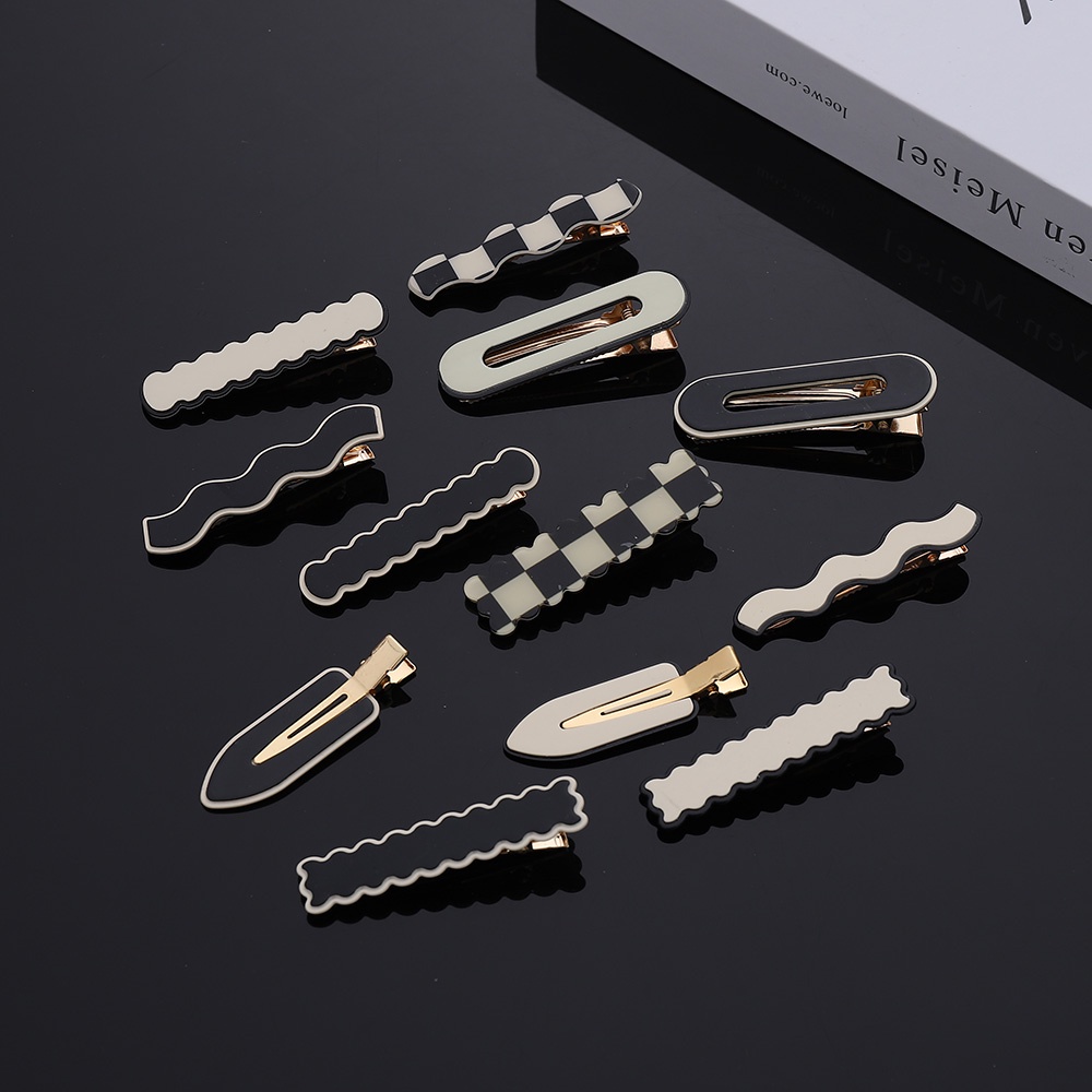 Kẹp Tóc Móng Vuốt Màu Trắng Đen Đơn Giản Thời Trang Cho Nữ