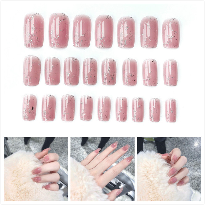 Set 24 móng tay nhân tạo kèm keo dán với 5 mẫu tùy chọn