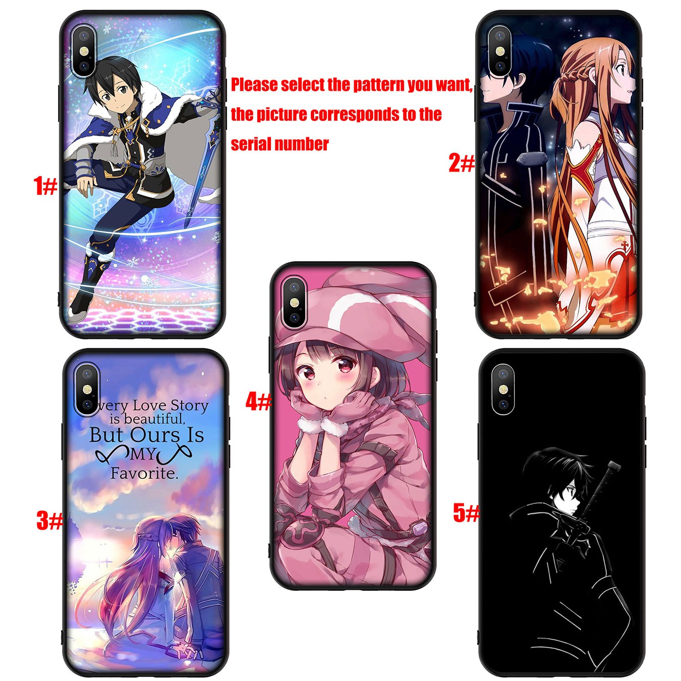 Ốp Lưng Silicone Họa Tiết Hoạt Hình Sword Art Online Thời Trang Cho Iphone Xr X Xs Max 7 8 6 6s Plus + 8plus 6plus 7plus