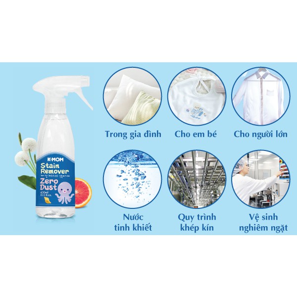 NƯỚC TẨY VẾT BẨN QUẦN ÁO ZERO DUST K-MOM HÀN QUỐC