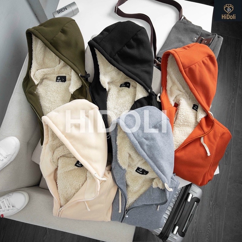 Áo hoodies nam lót lông. áo lót lông cừu nam cao cấp cực ấm kiểu dáng hàn quốc siêu hot 2022 HIDOLI