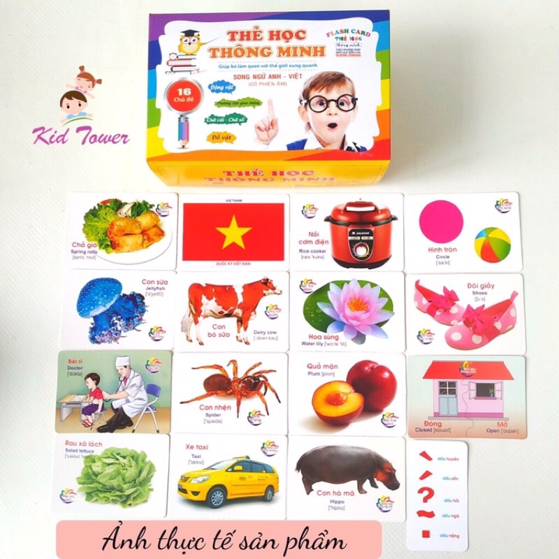 thẻ học thông minh song ngữ Anh-Việt 16 chủ đề và 18 chủ đề xung quanh ta