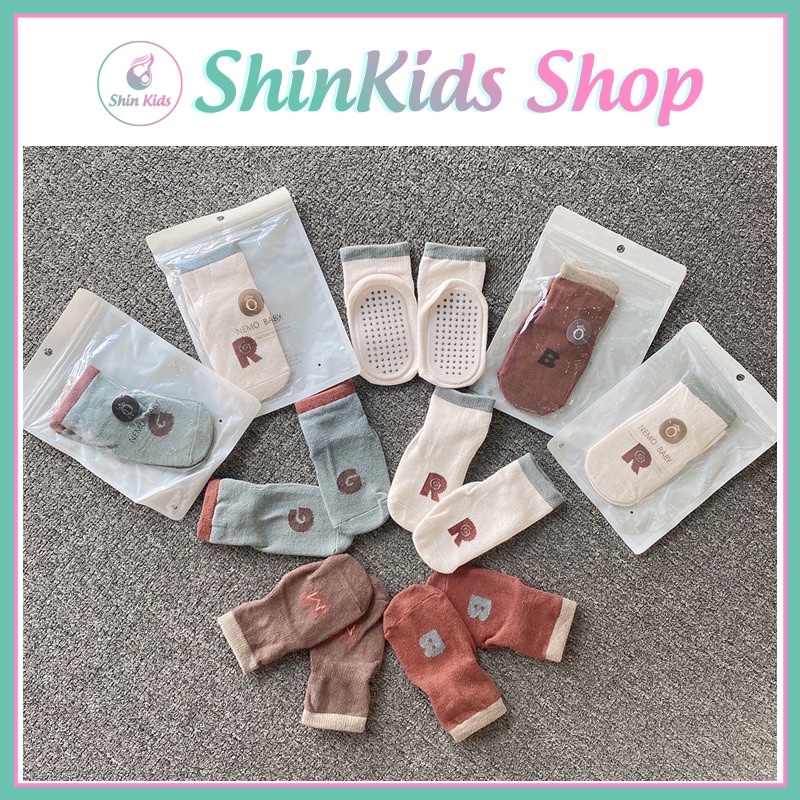 Tất Nemo Baby Họa Tiết Chữ Cái Chống Trượt Cho Bé - ShinKids