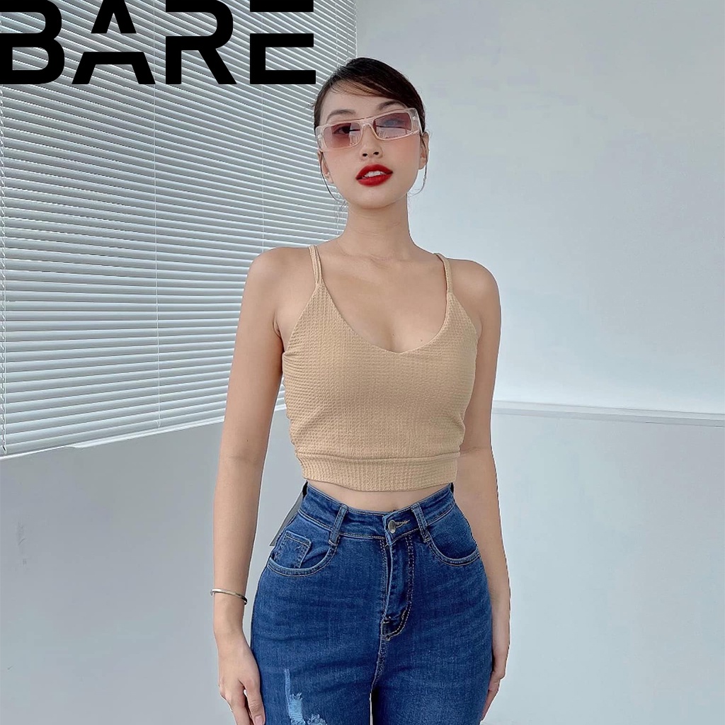 Áo hai dây nữ - áo hai dây croptop chất vải xốp mới lạ trendy - A007 xốp