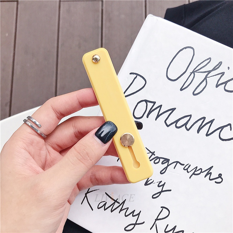 Giá Đỡ Điện Thoại Chống Rơi Bằng Silicon Màu Trơn Có Miếng Dán Đẩy Và Tay Cầm Thông Dụng