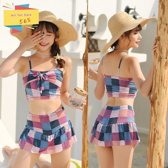 Set Đồ Tắm 2 Mảnh Họa Tiết Ca Rô Quyến Rũ Dành Cho Nữ | BigBuy360 - bigbuy360.vn