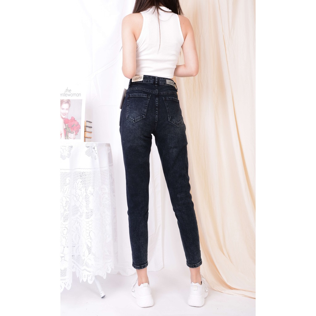 Quần jean nữ ống rộng baggy đẹp lưng cao cạp bán chun xám khói hàng hiệu cao cấp mã 427 VANIZEN | BigBuy360 - bigbuy360.vn