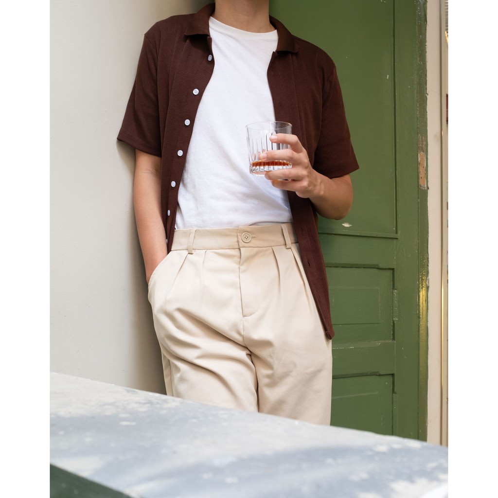 MONSIEUR B SHIRT - ÁO POLO NÂU ĐẬM GÂN THUN