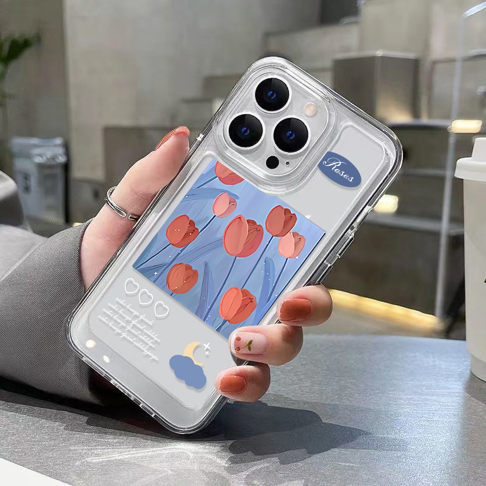 Ốp Điện Thoại Trong Suốt In Hình Hoa Cho iphone 11 13 7 8 Plus 12 13Pro Max X XS Max 7 8 SE 2020