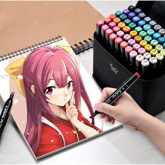 [1 TẶNG 1] LẺ Bút Marker Touch Phiên Bản Limited Vỏ Black Matte Chuyên Nghiệp Chính Hãng 2 Đầu Lông Dạ Màu Vẽ Anime Cool