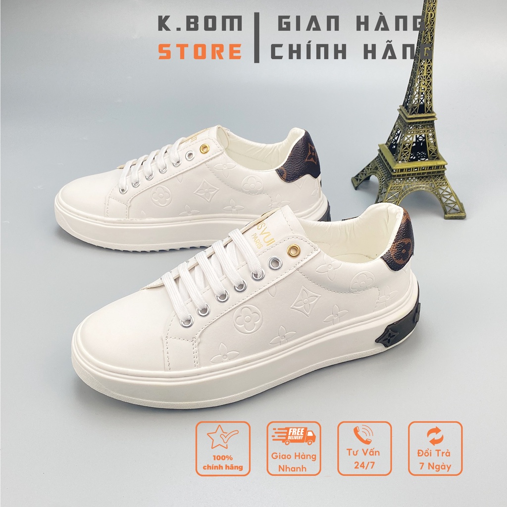 Giày Sneaker LV Màu Trắng Thời trang siêu Hot, xịn xò,Giày