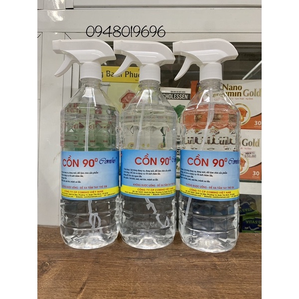 Cồn xịt sát khuẩn 90 độ COMIHO 1000ml (1 lít có vòi xịt)