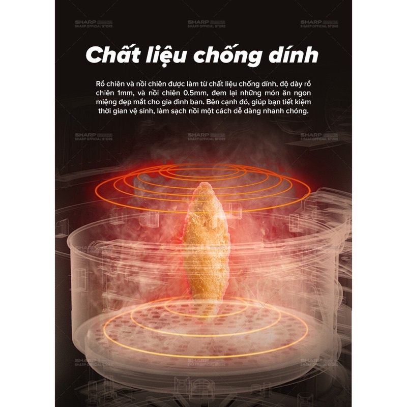 Nồi chiên không dầu Sharp KF-AF55EV-BK- Hàng chính hãng, bảo hành 12 tháng.