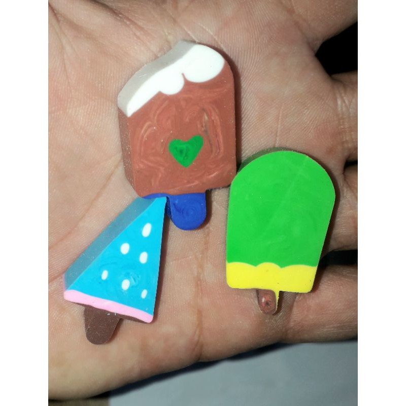 Sét 3 viên gôm tẩy hình cây kem ngộ nghĩnh siêu dể thương