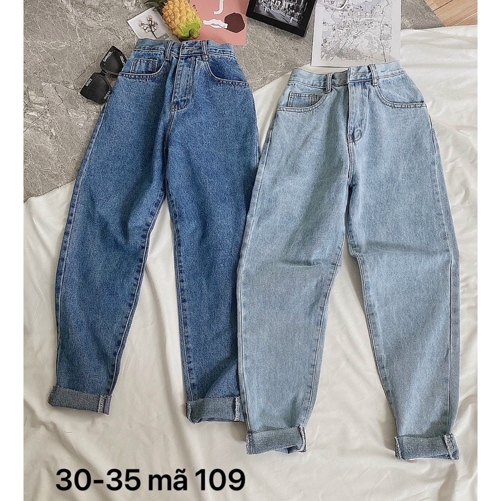 FREESHIP 3 MÀU QUẦN BAGGY JEANS NỮ BIGSIZE VNXK SIZE LỚN 30 ĐẾN 35 mS 109