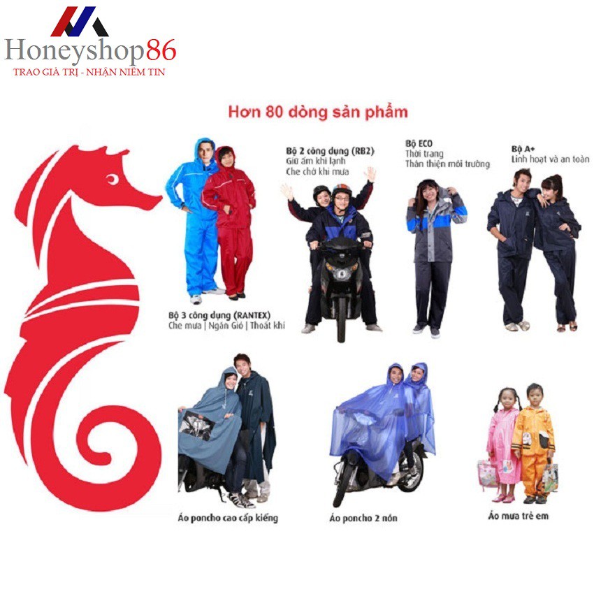 Áo mưa bướm trẻ em Rando CPPM-07 Size 2 : 0.9 – 1.05 m dành cho bé có chiều cao từ 0.9 - 1.05 HONEYSHOP86