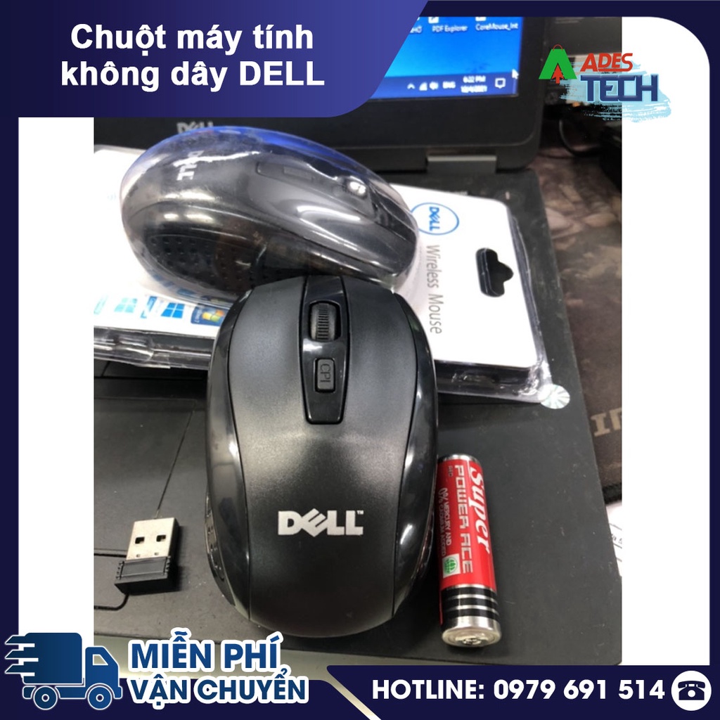 Chuột máy tính không dây DELL- Lướt Nhẹ Êm Ái, Cầm Vừa Tay - Bảo hành chính hãng
