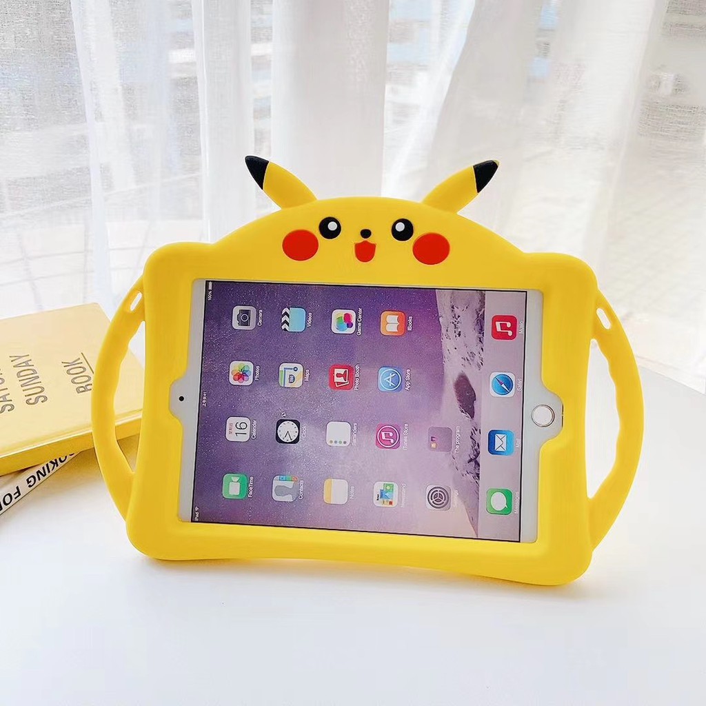Ốp bảo vệ máy tính bảng bằng silicon dẻo kiểu hoạt hình Pikachu dễ thương cho mini12345 ipad 5/6/2017/2018/pro 9.7 10.2 | BigBuy360 - bigbuy360.vn