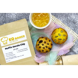 Bột làm bánh cân sẵn Muffin Socola Chip EQ baker _ Pre-weighed flour for Chocolate Chip Muffin