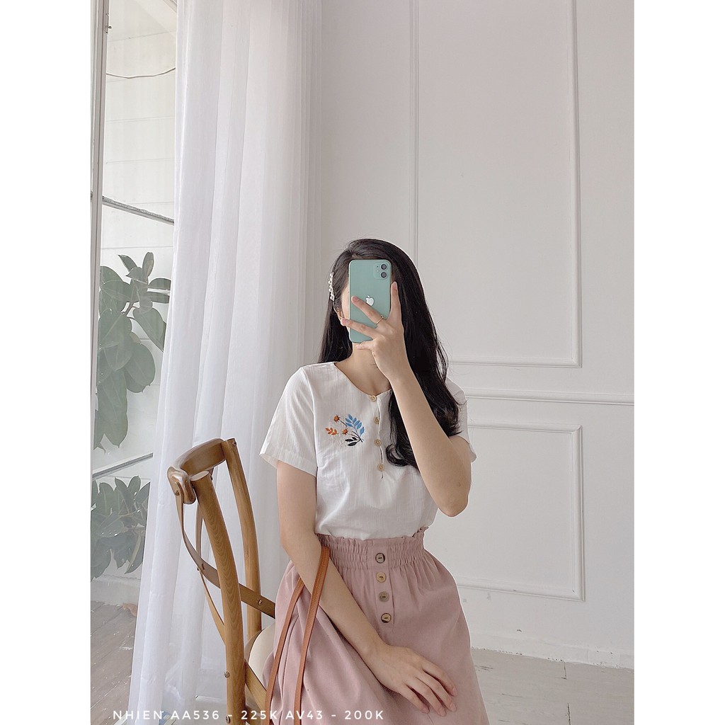 Chân Váy Nút Lưng Chun Nhienvintage_AV43 | BigBuy360 - bigbuy360.vn