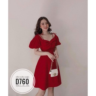 Bigsize Đầm xoắn ngực D760