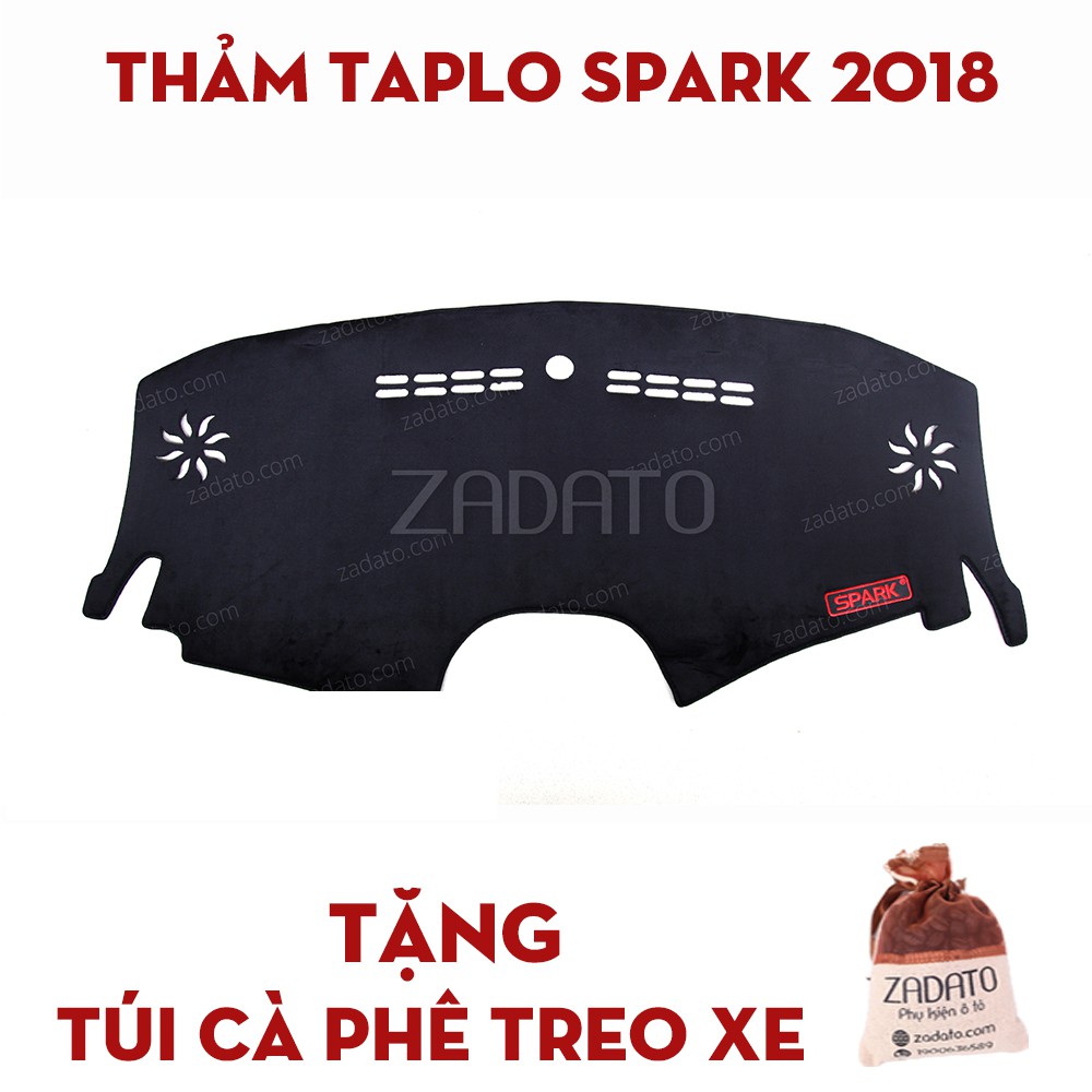 Thảm Chống Nóng Taplo Xe Chevrolet Spark - Thảm Taplo Lông Cừu - TẶNG: Túi Cafe Treo Xe.