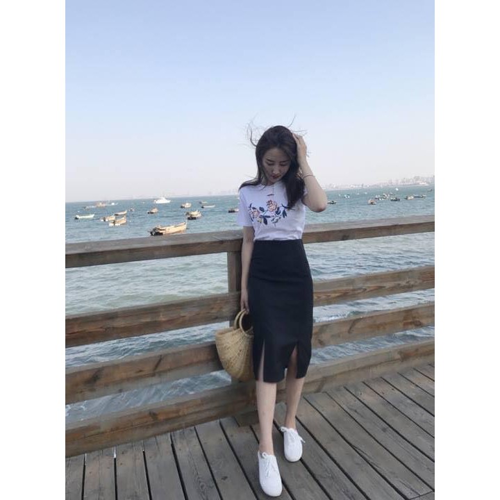 ☘️ CHÂN VÁY ĐEN XẺ 2 TÀ