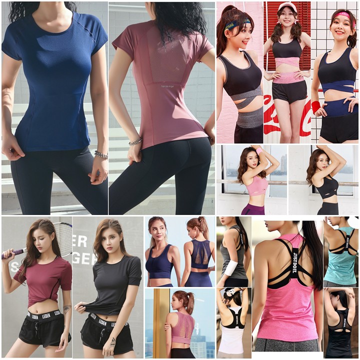 BST Áo tập Gym, Yoga, aerobic nữ Áo Thun - Tank Top - Lưới Thể thao rộng rãi, thoải mái, phối kết hợp áo Bra