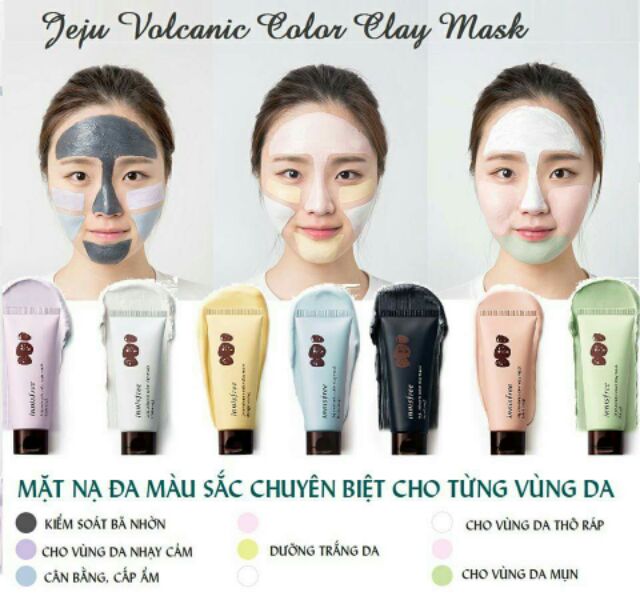 Mặt nạ đất sét Innisfree Jeju Volcanic color clay mask