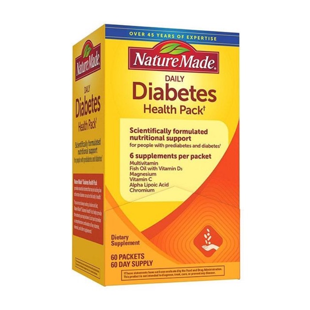 [Date2023]Thực phẩm chức năng Điều Hòa Tiểu Đường Nature Made Diabetes Health Pack 60 Gói